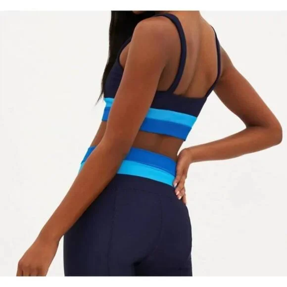 NWT Beach Riot Mackenzie-Heidi Color Block Bikini Top in Blue - Size Medium - Picture 4 of 11